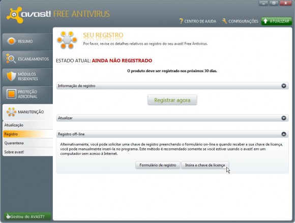 como registrar to avast free antivirus gratis