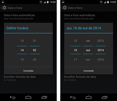 Como Alterar Data e Hora no Android
